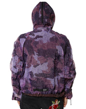 Dolce & Gabbana Purple Camouflage Hooded Men Blouson Jacket