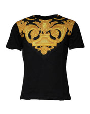Versace Black Medusa Print Cotton Crew Neck T-shirt