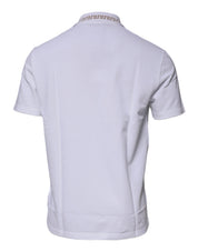 Versace White Viscose Collared Men Polo Short Sleeves T-shirt
