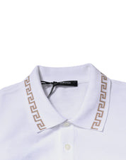 Versace White Viscose Collared Men Polo Short Sleeves T-shirt