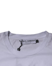 Dolce & Gabbana White DG Logo Cotton Crew Neck T-shirt