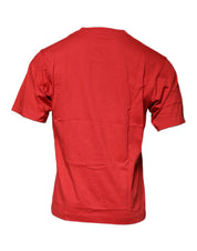 Dolce & Gabbana Red DG Logo Cotton Crew Neck T-shirt