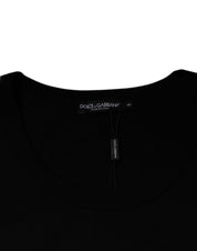 Dolce & Gabbana Black Cotton Round Neck Sleeveless T-shirt