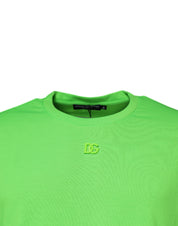 Dolce & Gabbana Green DG Logo Cotton Crew Neck T-shirt