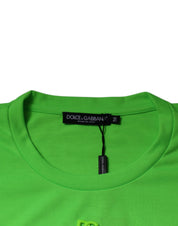 Dolce & Gabbana Green DG Logo Cotton Crew Neck T-shirt