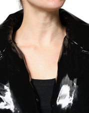 Dolce & Gabbana Black Polyester Button Down Blouson Jacket