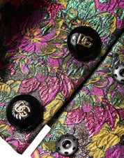 Dolce & Gabbana Multicolor Floral Jacquard Cropped Jacket