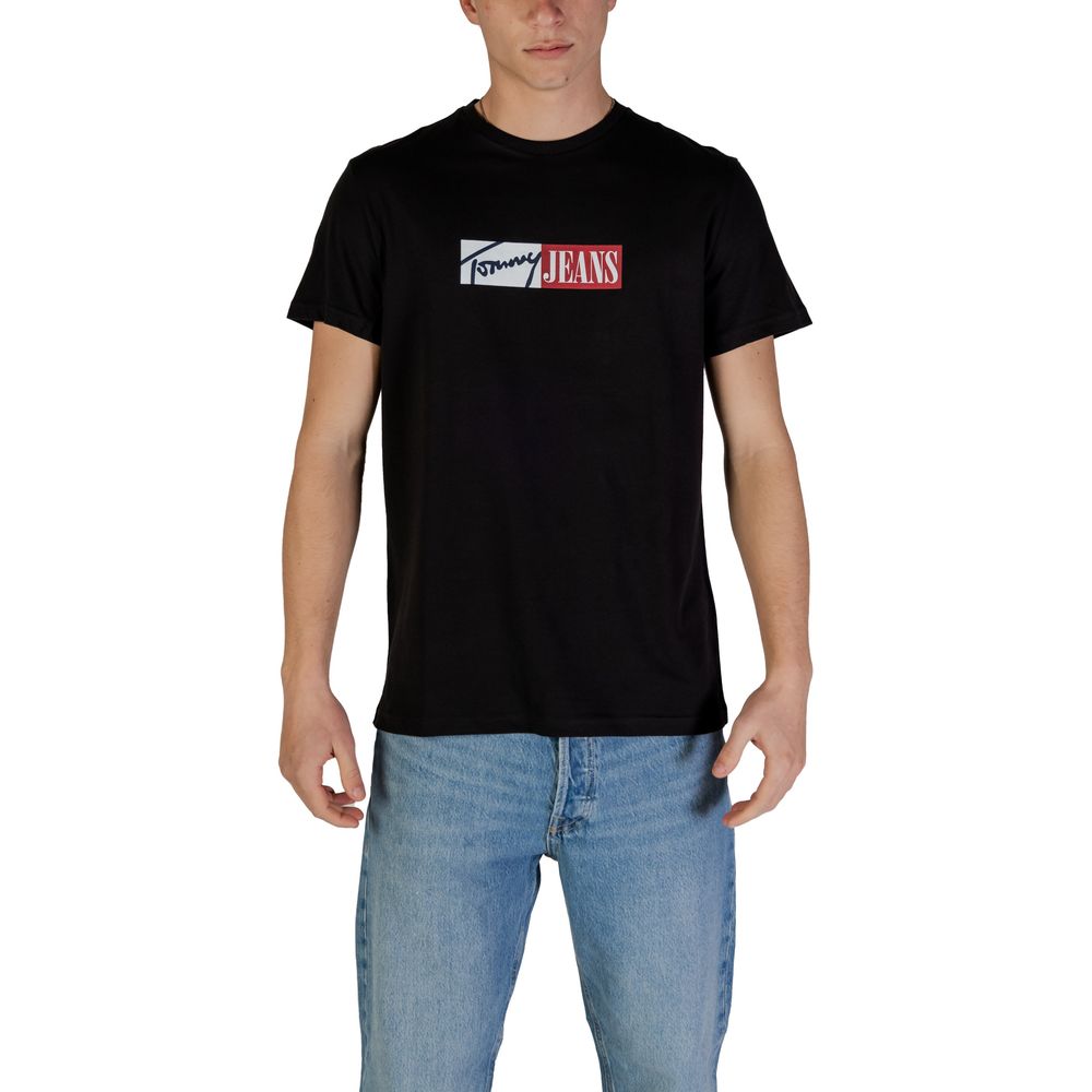 Tommy Hilfiger Jeans Black Cotton Rigenerato T-Shirt