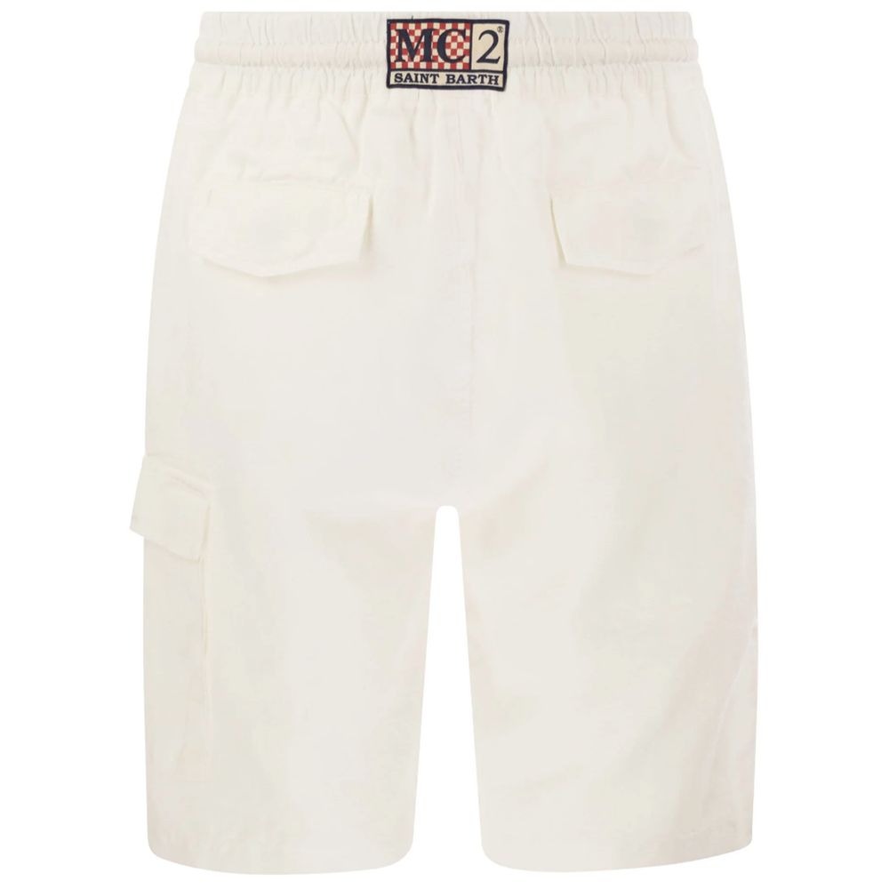 MC2 Saint Barth White Linen Short