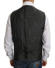 Dolce & Gabbana Elegant Checkered Wool Vest for the Urbane Man