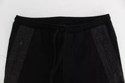 Dolce & Gabbana Black Gray Wool Casual Trousers Stripe Pants