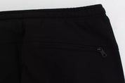 Dolce & Gabbana Black Gray Wool Casual Trousers Stripe Pants