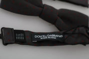 Dolce & Gabbana Gray Dotted Silk Adjustable Neck Bow Tie