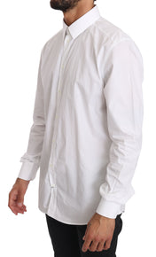Dolce & Gabbana White Cotton GOLD Dress Shirt
