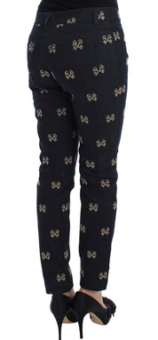 Dolce & Gabbana Blue Key Embroidered Slim Fit KATE Jeans