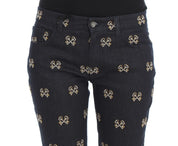 Dolce & Gabbana Blue Key Embroidered Slim Fit KATE Jeans