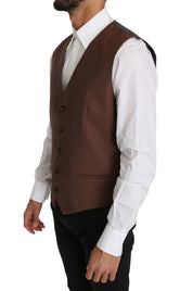 Dolce & Gabbana Sleek Bronze & Gray Formal Vest Slim Fit