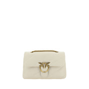 PINKO White Calf Leather Bos Taurus Shoulder Bag