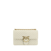 PINKO White Calf Leather Bos Taurus Shoulder Bag