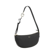 Ferragamo Black Calf Leather Bos Taurus Shoulder Bag