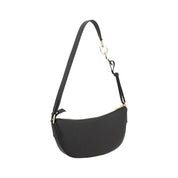 Ferragamo Black Calf Leather Bos Taurus Shoulder Bag