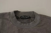 Dolce & Gabbana Gray Crown King Cotton Pullover Sweater