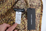 Dolce & Gabbana Multicolor Mosaic Print Silk Blouse T-shirt