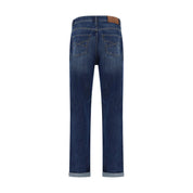 Brunello Cucinelli Blue Cotton Straight-Leg Jeans