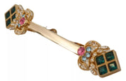 Dolce & Gabbana Gold Plated 925 Sterling Silver Crystal Collar Stop Brooch