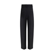 Khaite Black Viscose Casual Pants