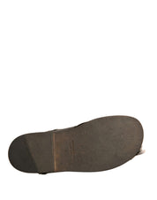 Dolce & Gabbana Green Gazelle Hair Leather Flats Sandals Shoes