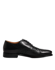 Dolce & Gabbana Black Leather Derby Wingtip Lace Up Formal Dress Shoes
