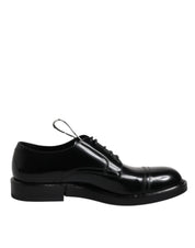 Dolce & Gabbana Black Patent Leather Derby Lace Up Formal Dress Shoes