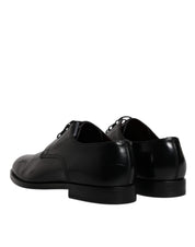 Dolce & Gabbana Black Calfskin Leather Derby Lace Up Formal Dress Shoes