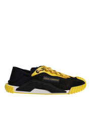 Dolce & Gabbana Black Yellow Low Top NS1 Sneakers Shoes