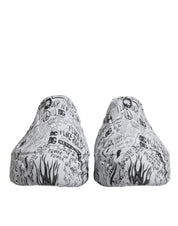 Dolce & Gabbana White Black Graffiti Daymaster Sneakers Shoes