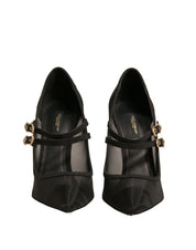 Dolce & Gabbana Black Mesh Mary Jane High Heels Pumps Shoes