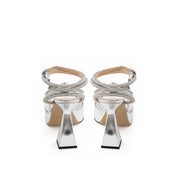 MACH & MACH Gray Leather Platform Sandals
