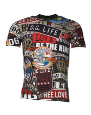 Dolce & Gabbana Multicolor Graphic Print Cotton Crew Neck T-shirt