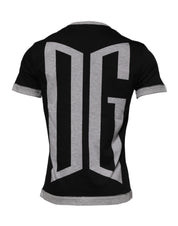 Dolce & Gabbana Black Logo Cotton Crew Neck Men Tee T-shirt