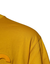 Dolce & Gabbana Dark Yellow Logo Cotton Men Crew Neck T-shirt