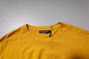 Dolce & Gabbana Dark Yellow Logo Cotton Men Crew Neck T-shirt