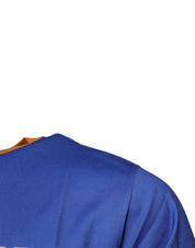 Dolce & Gabbana Blue Graphic Print Cotton Crew Neck T-shirt