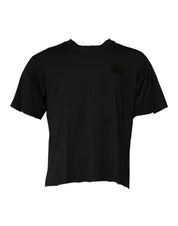 Dolce & Gabbana Black DG Logo Cotton Crew Neck T-shirt
