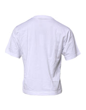 Dolce & Gabbana White Logo Patch Cotton Crew Neck T-shirt