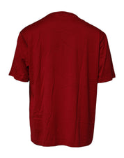 Dolce & Gabbana Red Logo Tape Cotton Crew Neck T-shirt