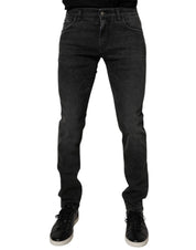 Dolce & Gabbana Black Cotton Stretch Skinny Men Denim Jeans