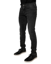 Dolce & Gabbana Black Cotton Stretch Skinny Men Denim Jeans