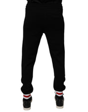 Dolce & Gabbana Black Wool Mid Waist Jogger Sweatpants Pants