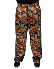 Dolce & Gabbana Multicolor Marble Satin Men Tracksuit Pants